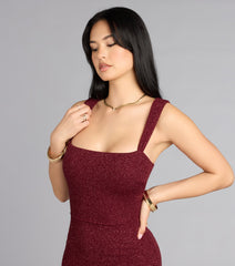 Marlowe Glitter Lace-Up Midi Formal Dress