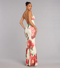 Elara Floral Open Back Formal Dress