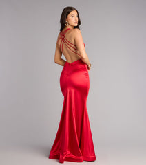 Macie Satin Open Back Mermaid Formal Dress