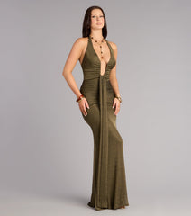 Monroe Metallic Knit Mermaid Formal Dress