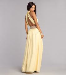 Monica Chiffon Embellished Formal Dress