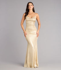 Teresa Metallic Rhinestone Open Back Formal Dress