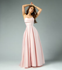 Kayce Satin Corset Lace-Up Ball Gown