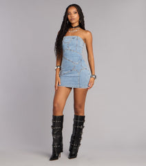 Star Struck Denim Tube Mini Dress