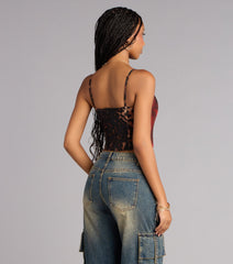 Wild At Heart Floral Leopard Bustier