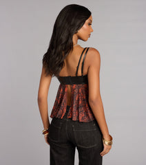 Wild Card Flyaway Animal Print Top