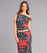 Wild Instinct Zebra Floral Top