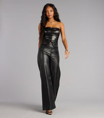 Sleek Rebel Strapless Crop Top