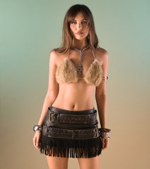 Confident Energy Faux Fur Bra Top
