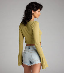 Caught Up Tie Front Knit Top