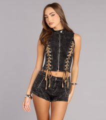 Desert Nights Lace-Up Moto Vest