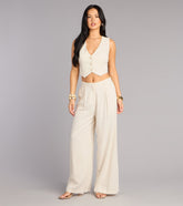Effortlessly Polished Linen-Blend Trouser Pants