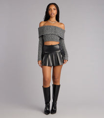 Slick Moves Faux Leather Pleated Skort