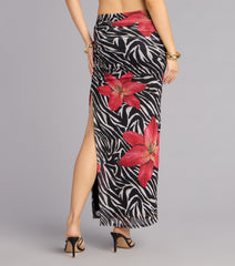 Wild Instinct Zebra Floral Skirt