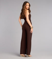Confident Feel Halter Cutout Wide-Leg Jumpsuit