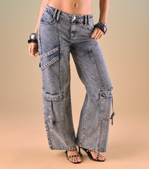 Just Threw It On Cargo Denim Jeans