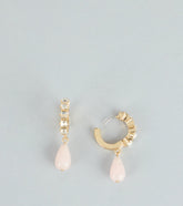 Soft Glam Sparkle Drop Huggie Earrings