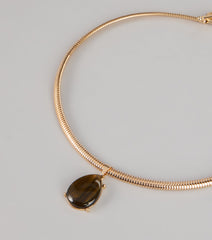 Drop the Drama Pendant Collar Necklace