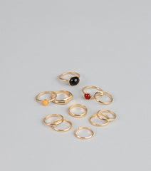 Stacked And Ready Stone Ring Set