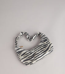 Lowkey Bold Zebra Sequin Shoulder Bag