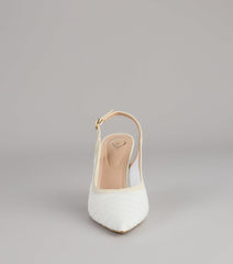 Sheer Chic Tulle Sling-Back Pumps