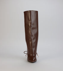 Point Taken Lace-Up Stiletto Boots