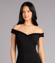 Mandy Mesh Off-The-Shoulder Formal Dress