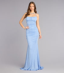 Kelsie Glitter Knit Mermaid Formal Dress