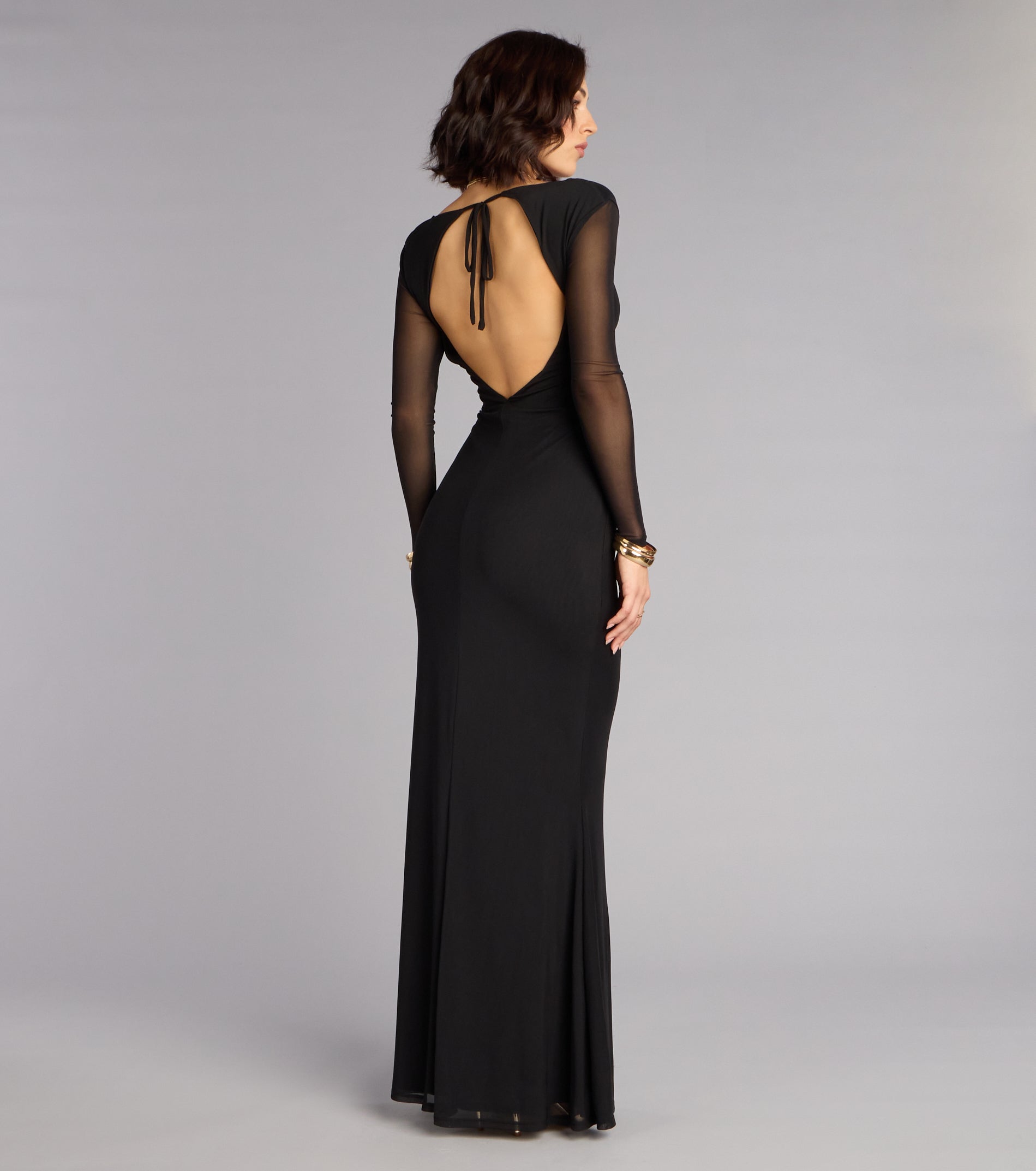 Celeste Mesh Cutout Mermaid Formal Dress
