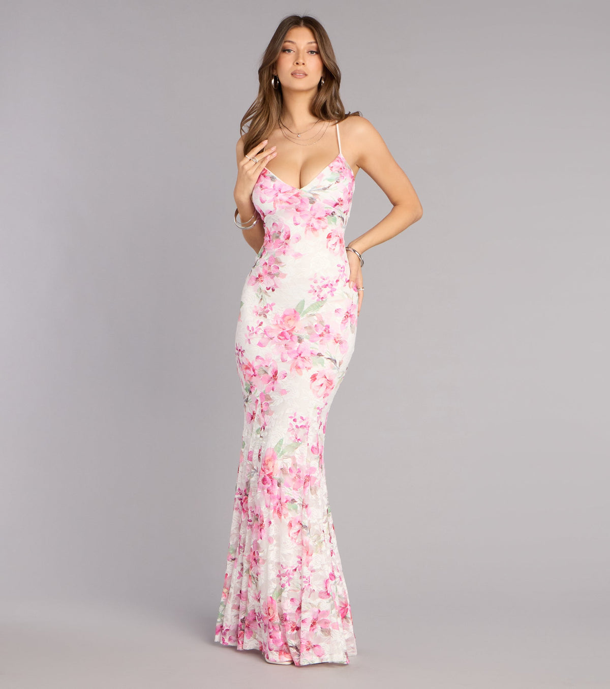 Gretchen Floral Lace Formal Dress