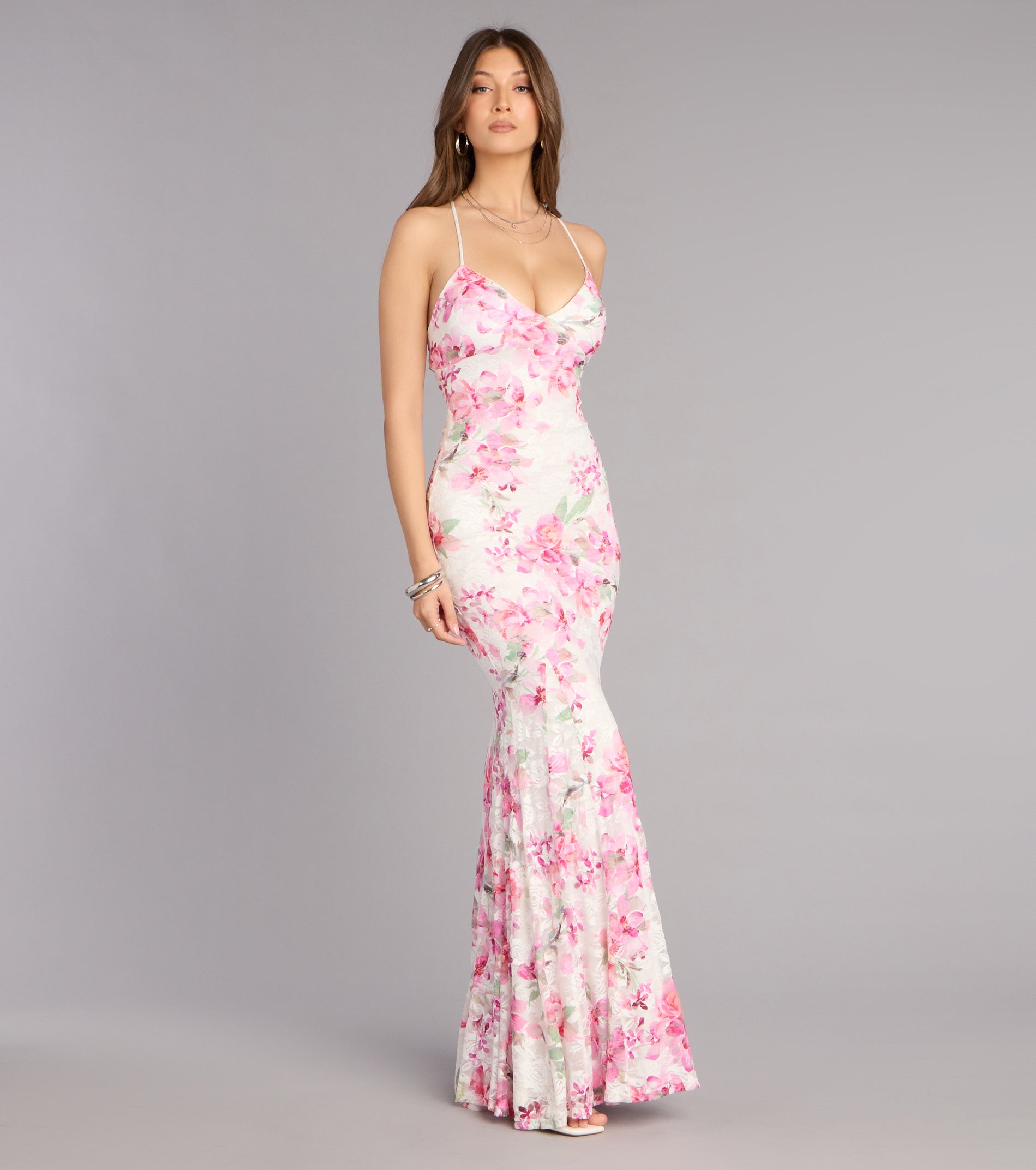Gretchen Floral Lace Formal Dress