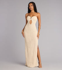 Catrina Crochet Slit Formal Dress