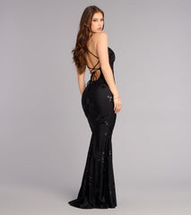 Mae Sequin Knit Strappy Formal Dress