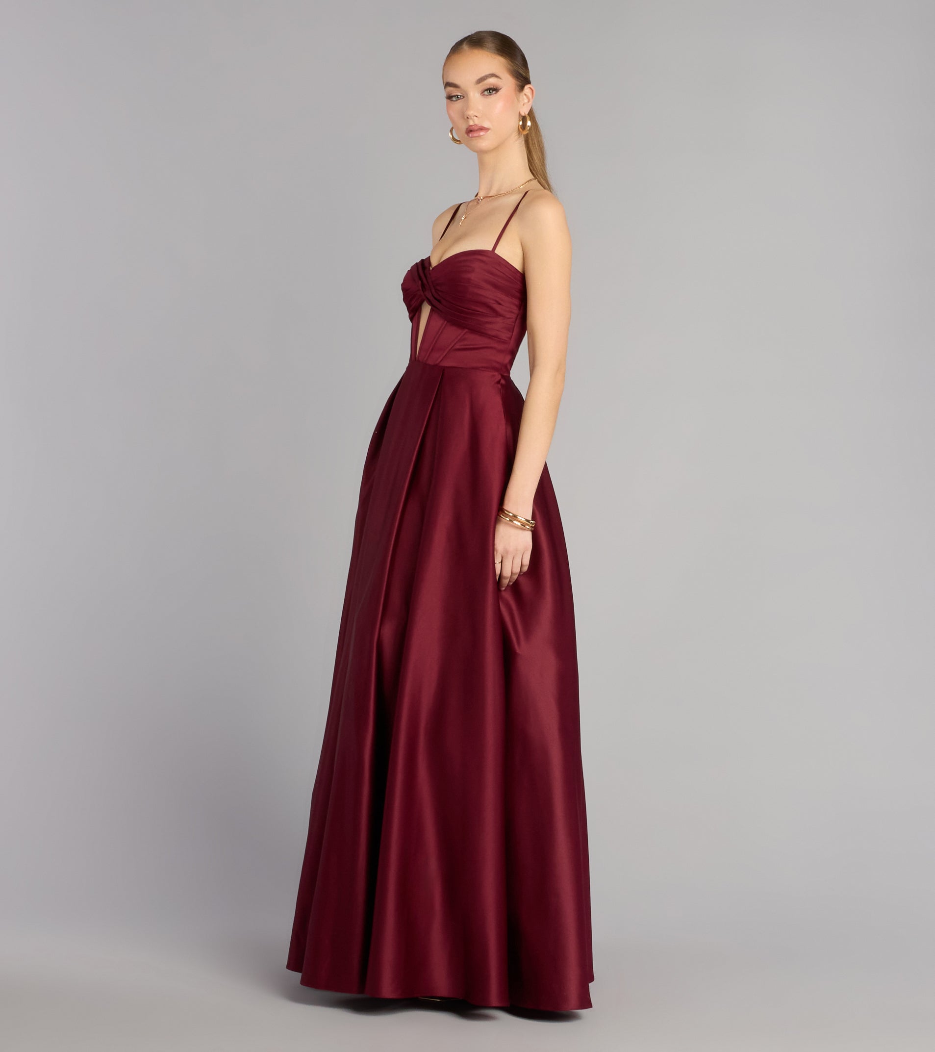 Gracelyn Satin Corset A-Line Gown