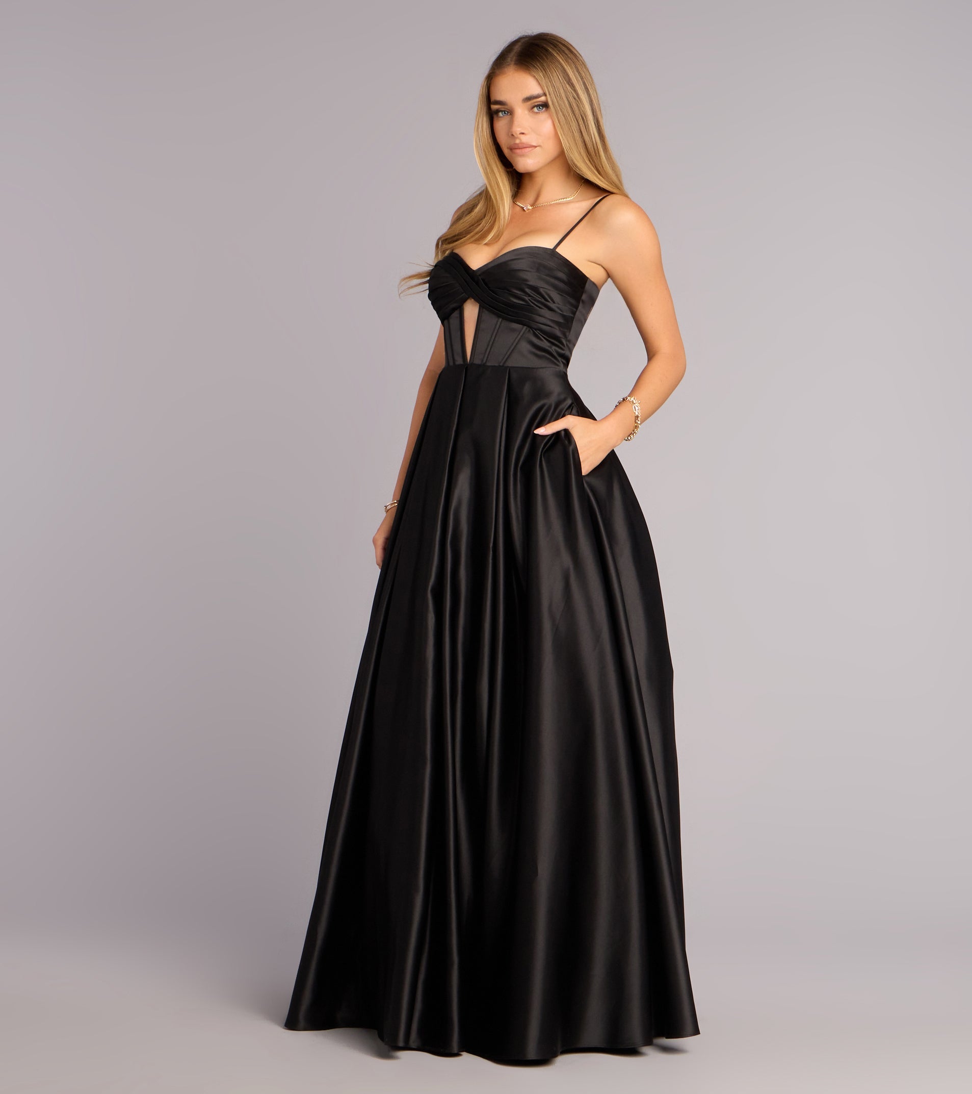 Gracelyn Satin Corset A-Line Gown
