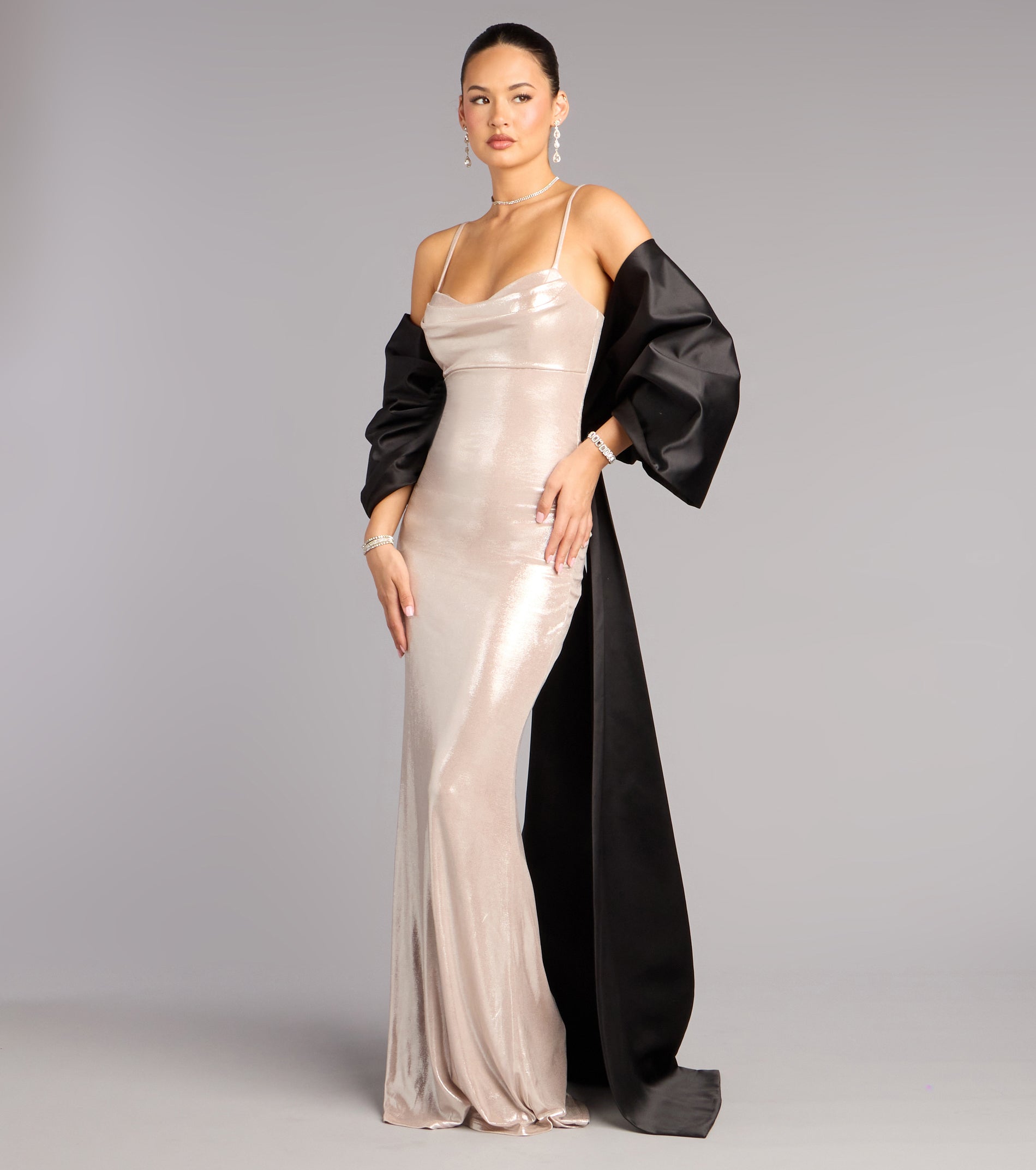 Bow Steals the Show Satin Wrap Shawl