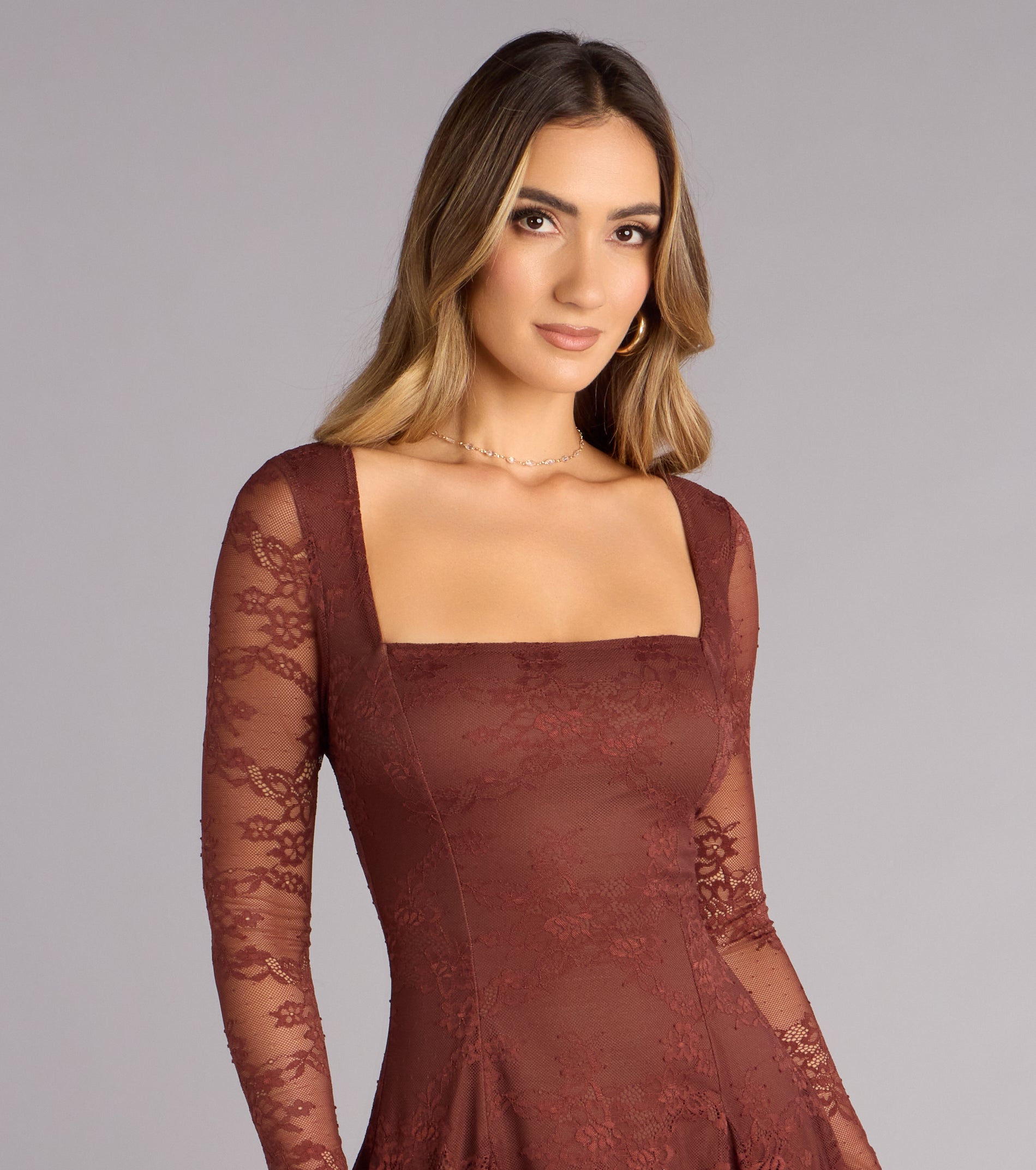 Evening Plans Lace A-Line Dress