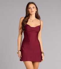 Sculpted Muse Cowl Mini Dress