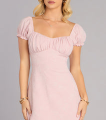 Tea Party Crush Puff Sleeve Mini Dress