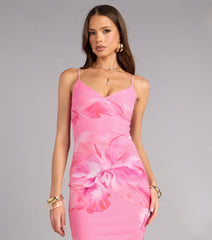 Flirt Factor Floral Mesh Maxi Dress