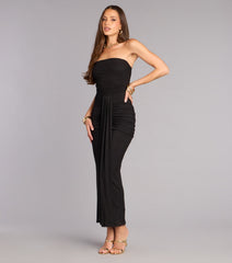 Curve Control Mesh Strapless Maxi Dress