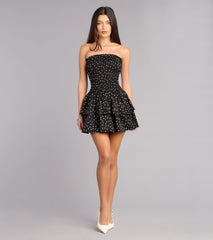 Cute Entrance Polka Dot Ruffle Skater Dress