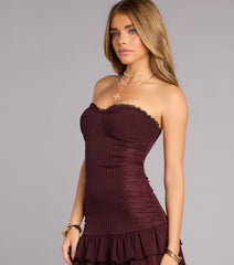 Wine Night Pinstripe Mini Dress