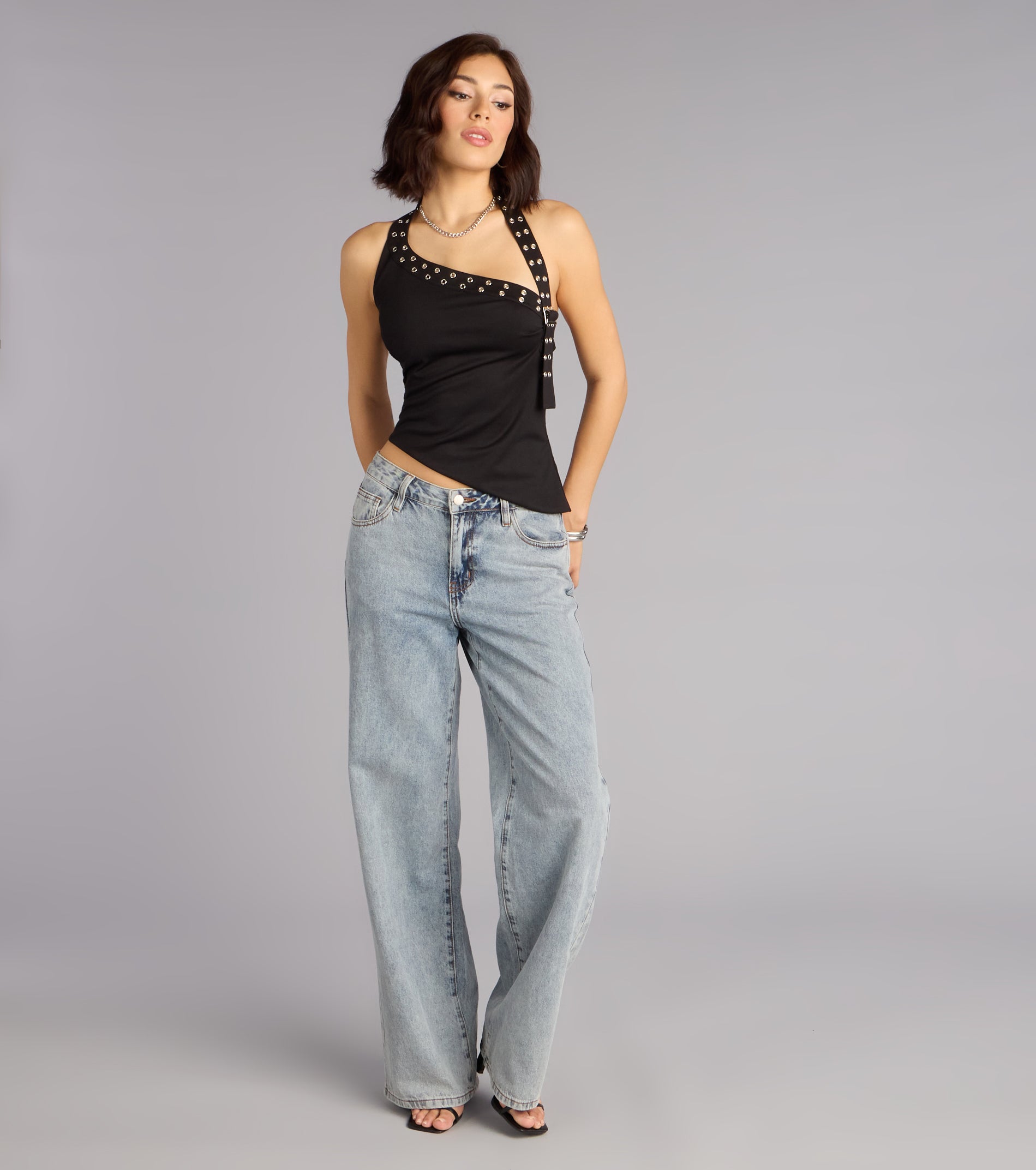 Buckle Up Asymmetrical Halter Top