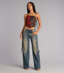 Wild At Heart Floral Leopard Bustier