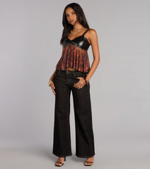 Wild Card Flyaway Animal Print Top