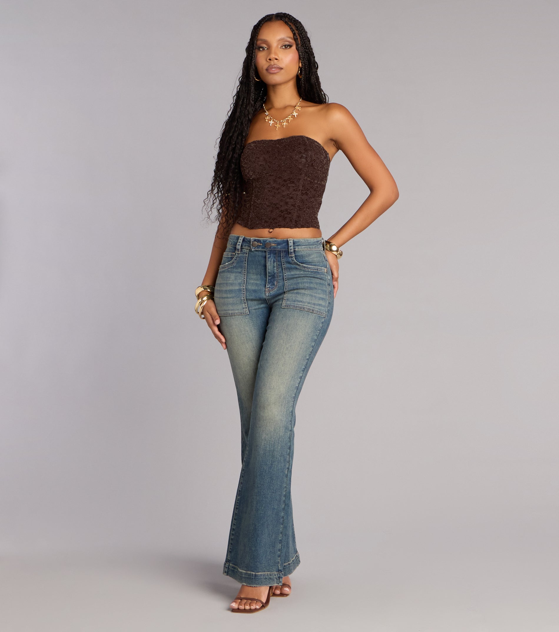 Downtown Date Lace-Up Tube Top
