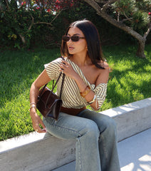 Off-The-Shoulder Stripe Moment Top