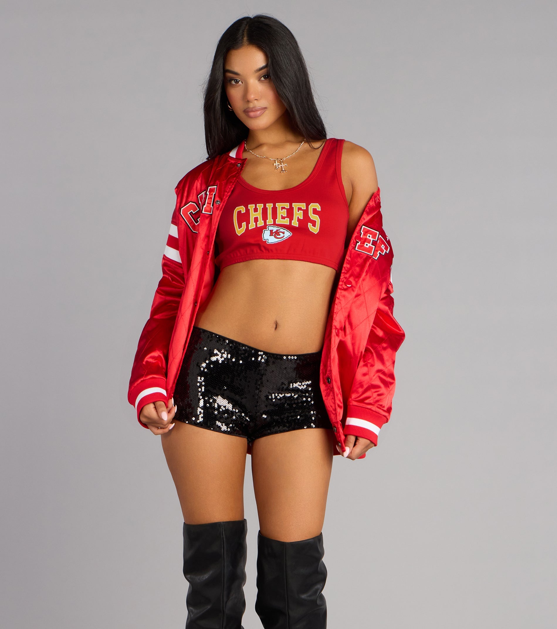 Ultra Game NFL Kansas City Chiefs Crop Tank Top