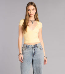 Lowkey Chic Short Sleeve V-Neck Top